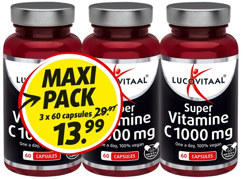 Lucovitaal Lucovitaal Vitamine C 1000 3-pack (180 st)