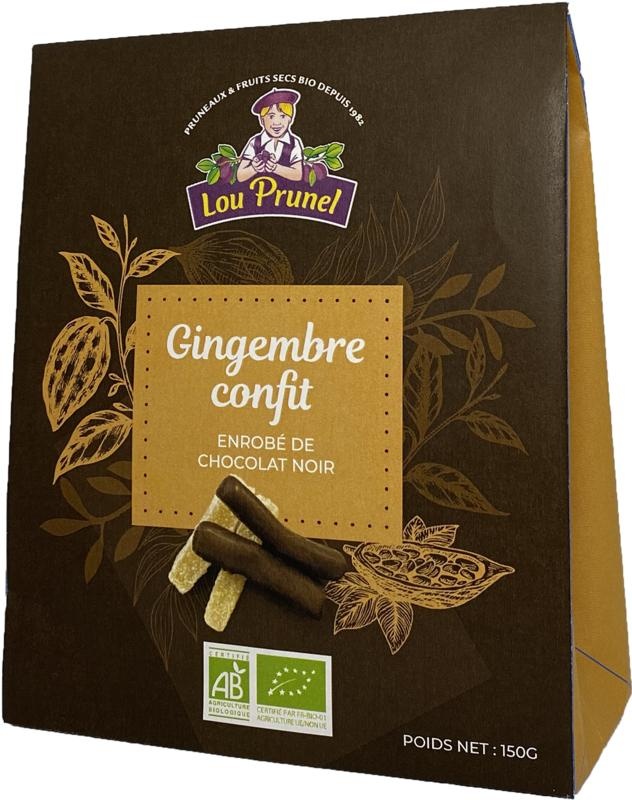 Lou Prunel Gember in pure chocolade bio (150 gr)