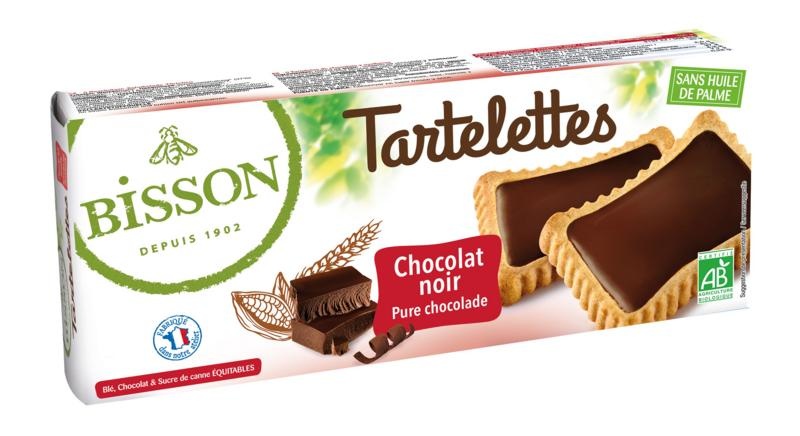 Bisson Bisson Tartelettes koekjes met pure chocolade bio (150 gr)