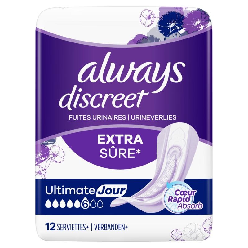 Always Always Discreet verband dames plus ultimate day (12 st)