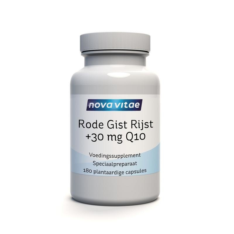 Nova Vitae Nova Vitae Rode gist rijst + 30mg Q10 (180 vega caps)