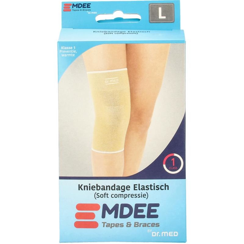 Emdee Emdee Elastic support knie maat L huidskleur (1 st)