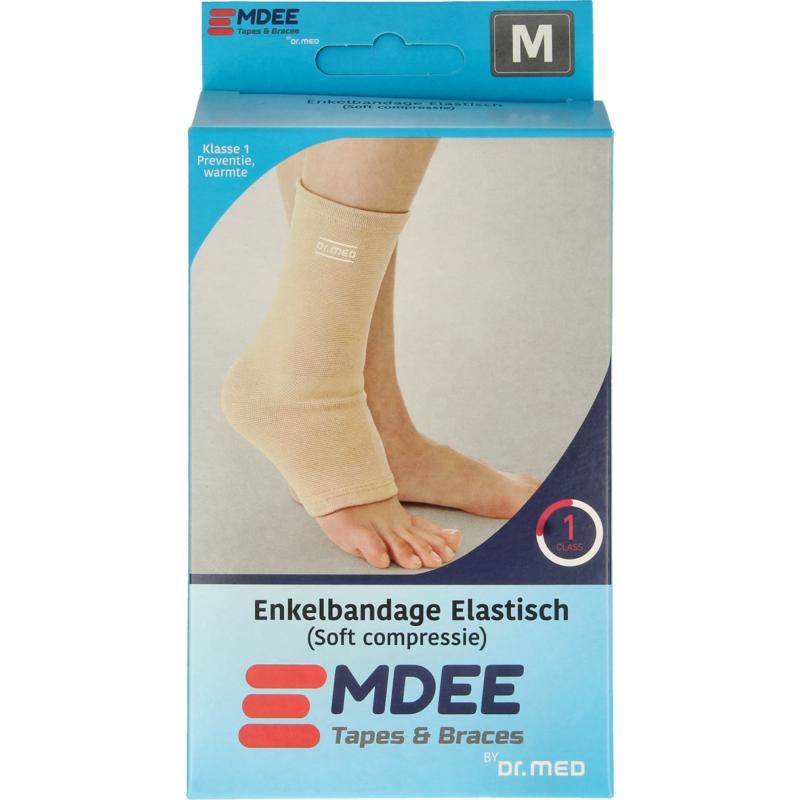 Emdee Emdee Elastic support enkel maat M huidskleur (1 st)