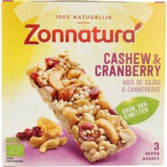 Zonnatura Notenreep cashew cranberry bio (75 gr)