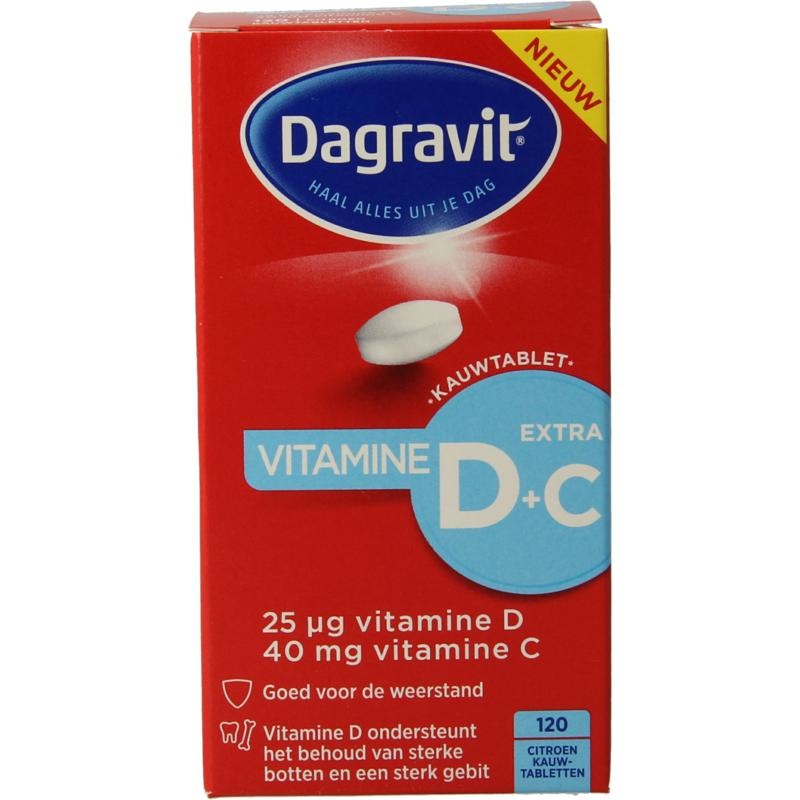 Dagravit Dagravit Vitamine D3 25mcg vitamine C (120 Kauwtab)