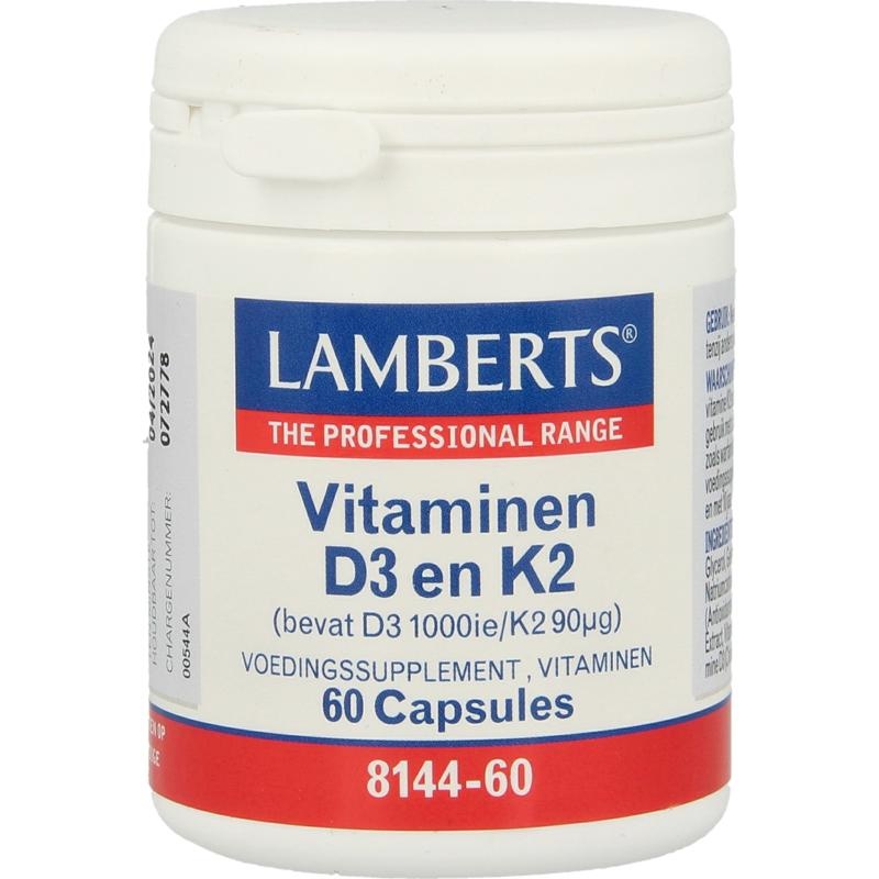 Lamberts Lamberts Vitamine D3 1000IE en K2 90mcg (60 caps)