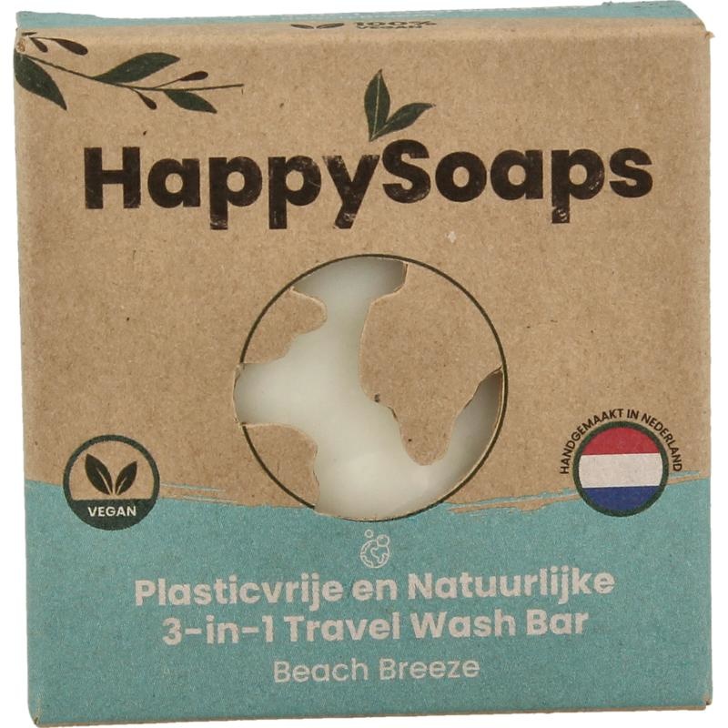 Happysoaps Happysoaps 3-in-1 Travel wash beach (40 gr)