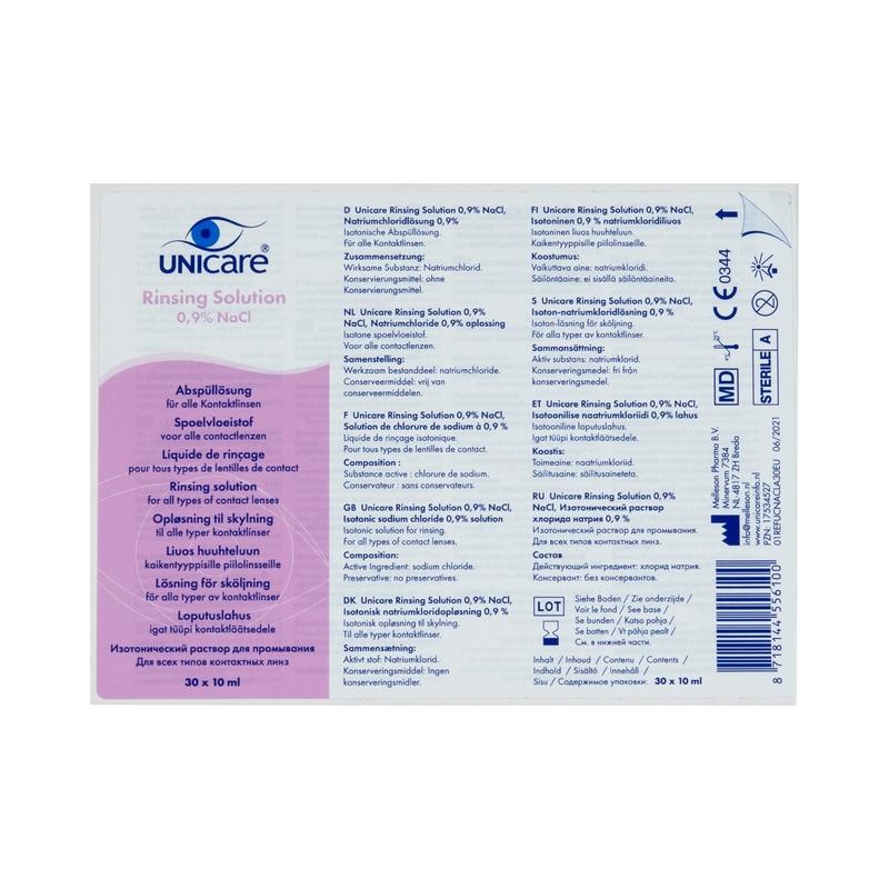 Unicare Unicare Rinsing solution 0.9% NaCI 30 st (10 ml)