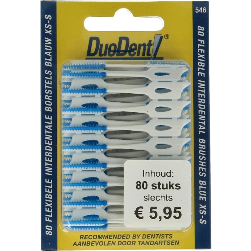 Duodent Duodent Duodent flexibele interdentale borstels xs-s blauw (80 st)