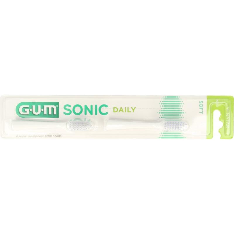 GUM GUM Sonic opzetborstel wit (2 st)