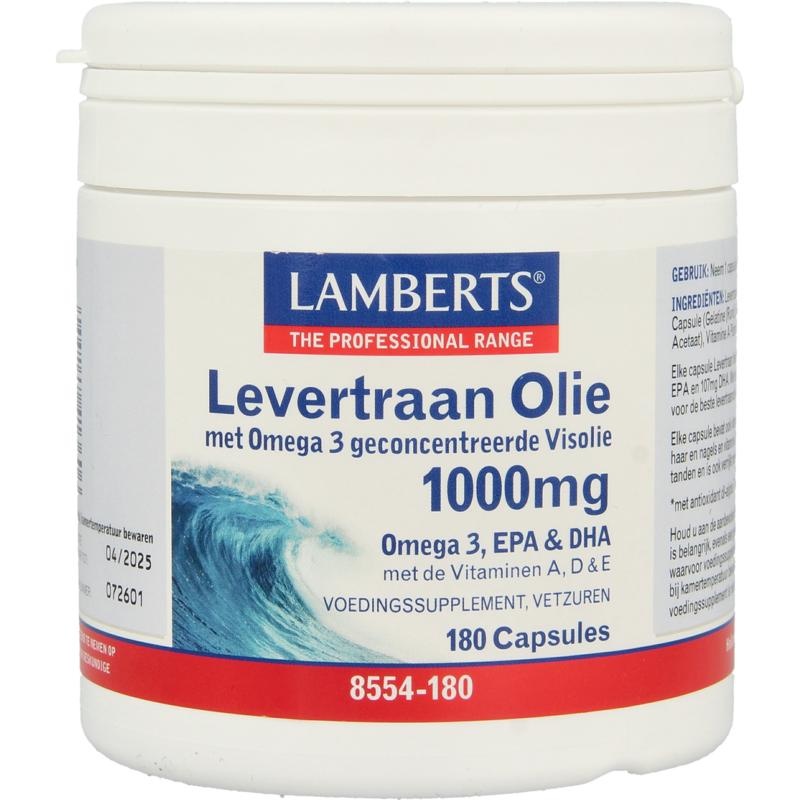 Lamberts Lamberts Levertraanolie 1000mg (180 caps)
