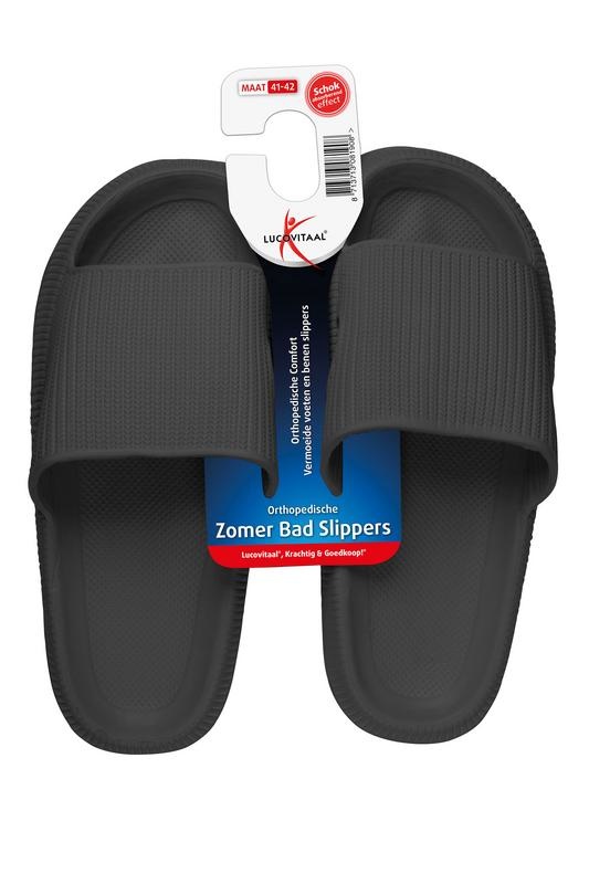 Lucovitaal Lucovitaal Lucovitaal orthopedische badslipper 41-42 zwart (1 Paar)