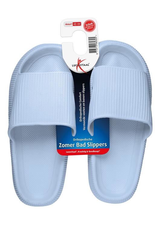 Lucovitaal Lucovitaal Lucovitaal orthopedische badslipper 43-44 blauw (1 Paar)