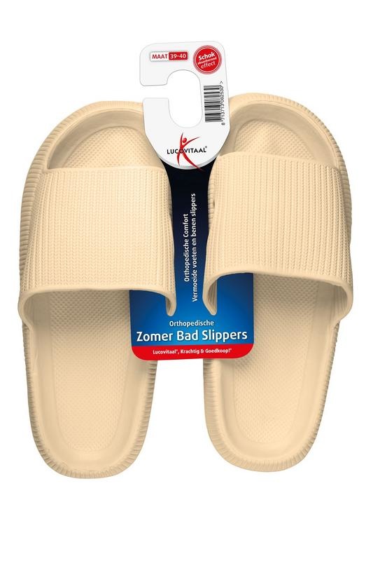 Lucovitaal Lucovitaal Lucovitaal orthopedische badslipper 39-40 beige (1 Paar)