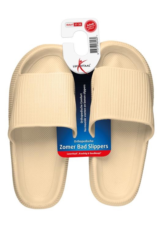 Lucovitaal Lucovitaal Lucovitaal orthopedische badslipper 37-38 beige (1 Paar)