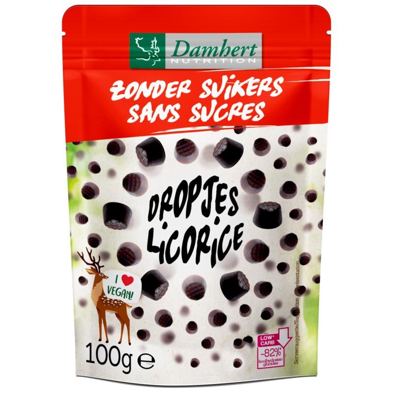 Damhert Damhert Dropjes vegan zonder suikers (100 gr)
