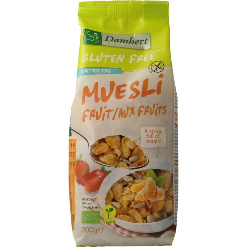 Damhert Damhert Muesli fruit noten glutenvrij bio (200 gr)