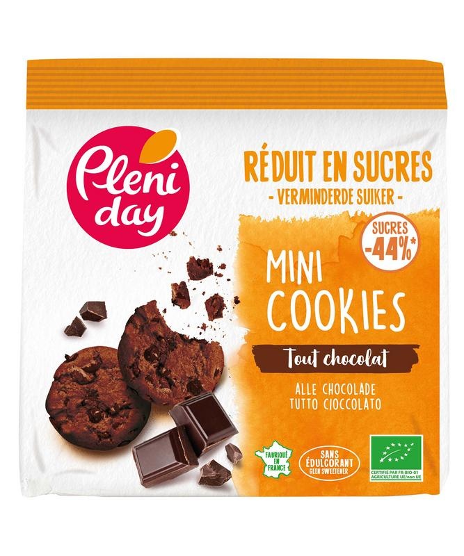 Pleniday Pleniday Chocolate chip cookies mini -44% suiker bio (150 gr)