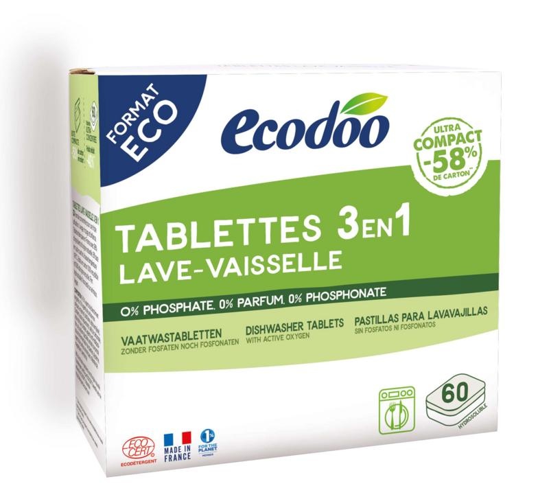 Ecodoo Ecodoo Vaatwas tab 3-in-1 geconcentreerd XL bio (60 st)