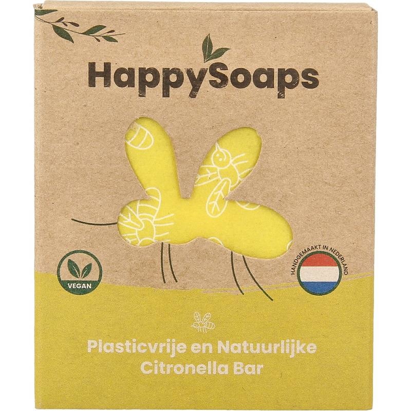 Happysoaps Happysoaps Anti insect bar citroen & krachtige munt (40 gr)