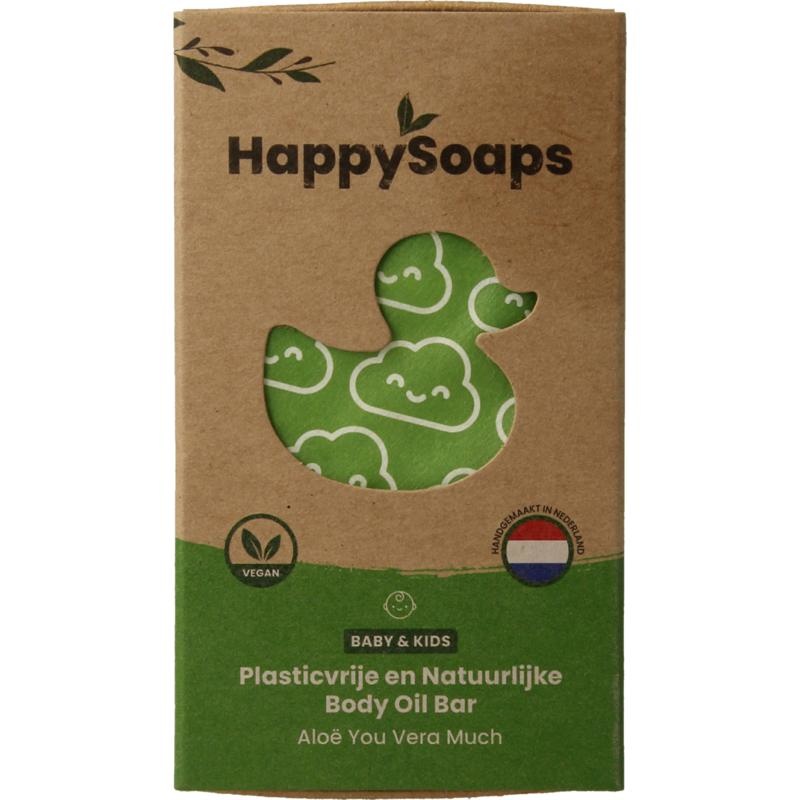 Happysoaps Happysoaps Baby & kids body oil bar aloe you very much (60 gr)