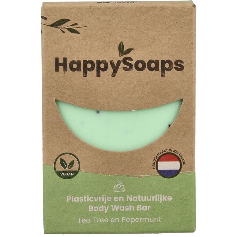 Happysoaps Body bar tea tree en pepermunt (100 gr) Happysoaps Body bar tea tree en pepermunt (100 gr)