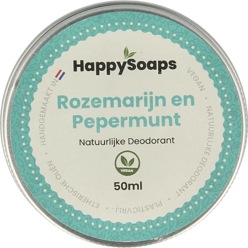 Happysoaps Deodorant rozemarijn pepermunt (50 gr) Happysoaps Deodorant rozemarijn pepermunt (50 gr)