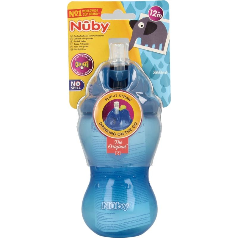 Nuby Nuby Flip it 360ml 12+ maanden blauw (1 st)