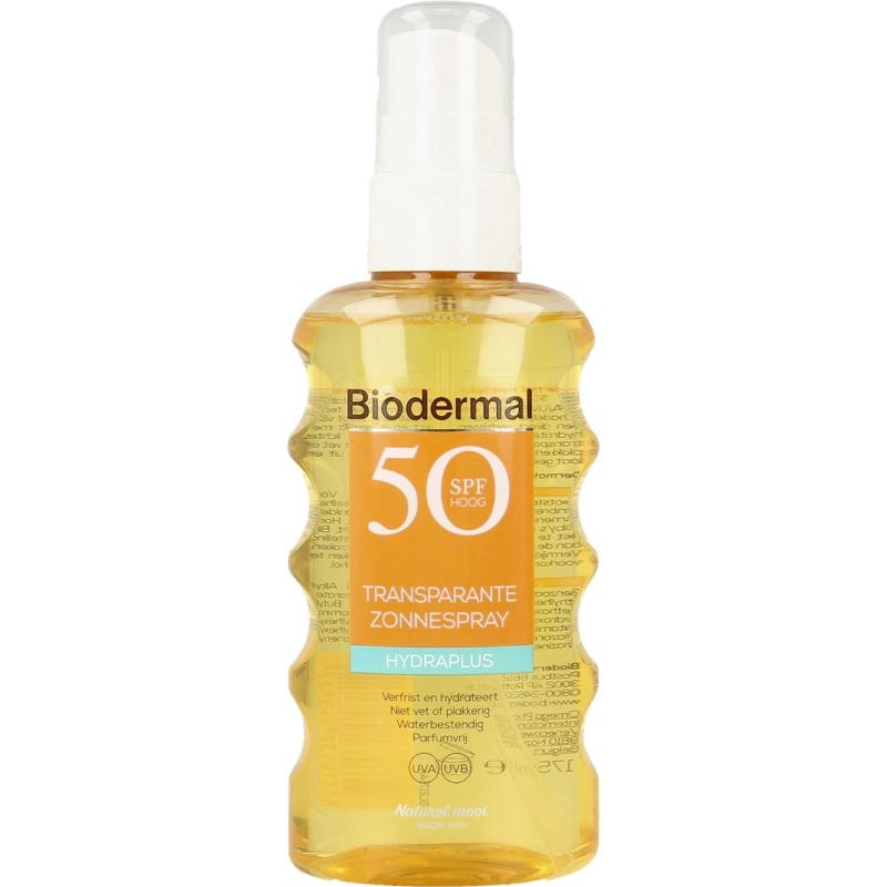 Biodermal Biodermal Hydra plus transparante zonnespray SPF50 (175 ml)