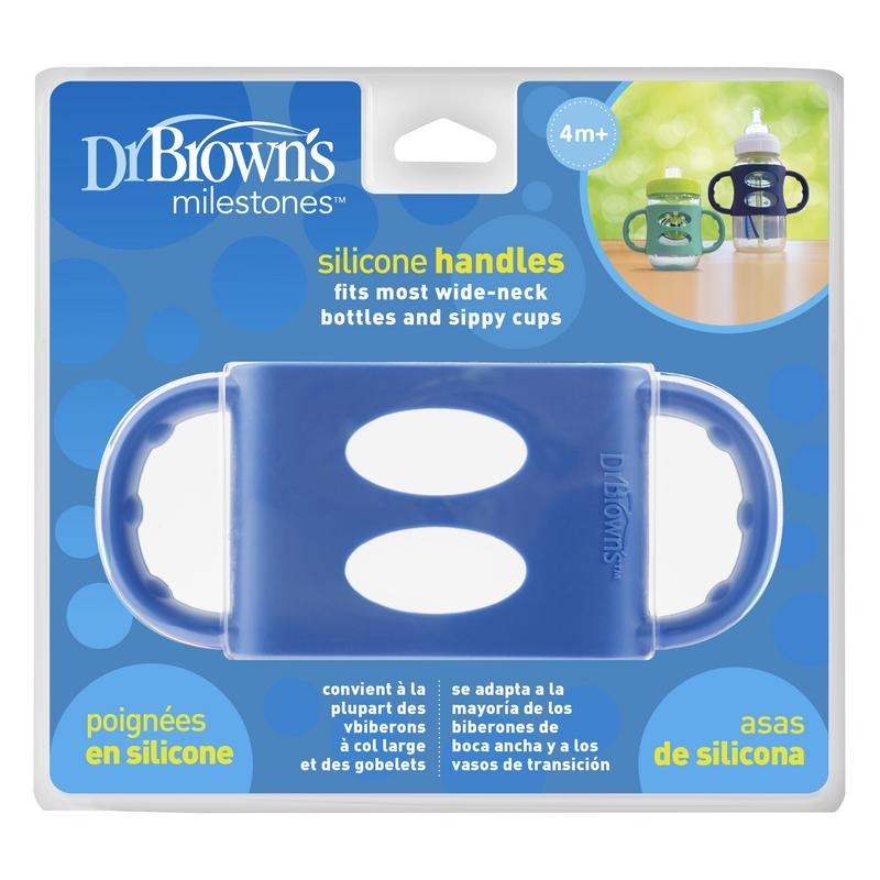 Dr Brown's Dr Brown's Siliconen handvat voor brede hals blauw (1 st)