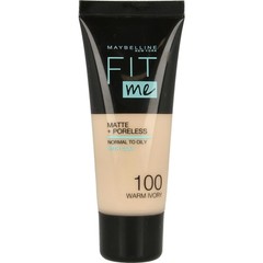 Maybelline Fit Me matte & poreless foundation 100 warm ivory (1 st)