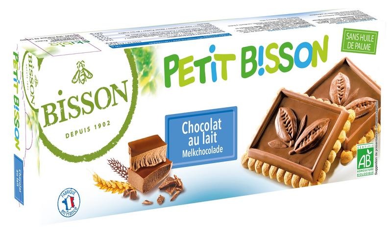 Bisson Bisson Petit bisson theebiscuit melkchocolade bio (150 gr)