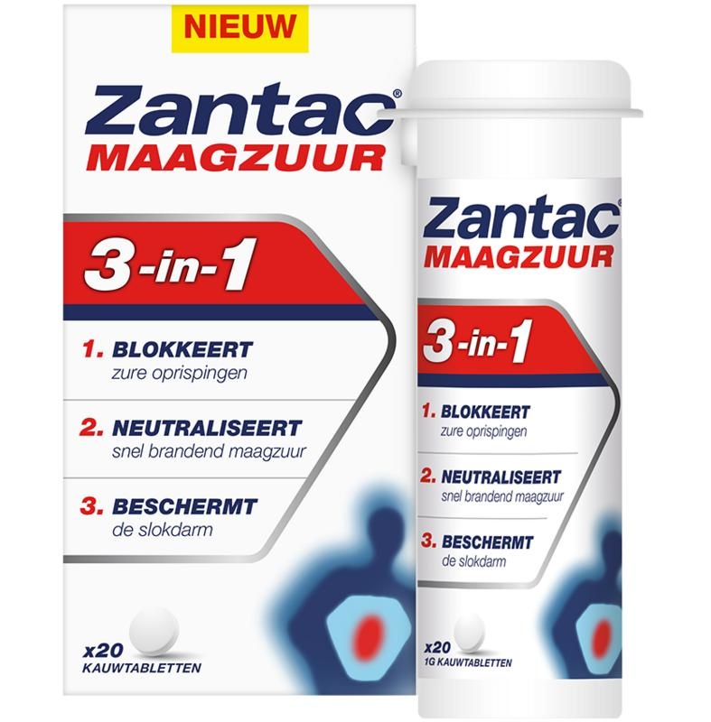 Zantac Zantac Maagzuur 3 in 1 (20 Kauwtab)