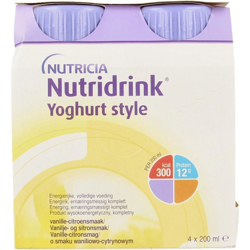 Nutridrink Nutridrink Yoghurt vanille/citroen 200ml (4 st)