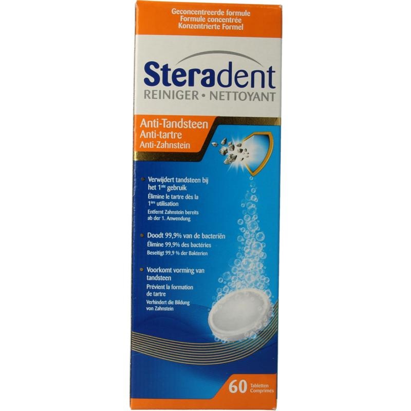 Steradent Steradent Reinigingstab anti-tandsteen (60 st)