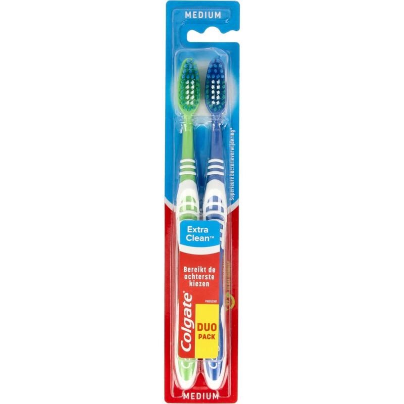 Colgate Colgate Tandenborstel extra clean medium duo (2 st)