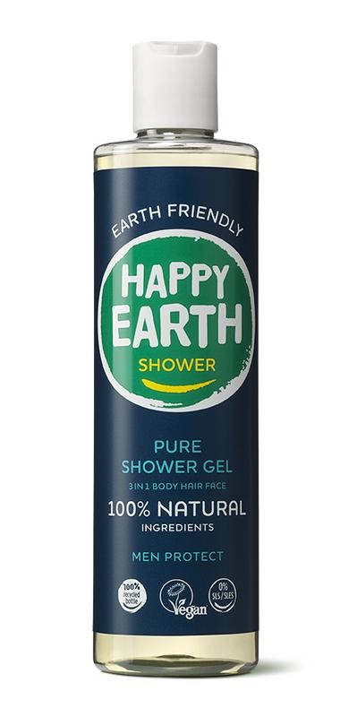 Happy Earth Happy Earth Pure showergel men protect (300 ml)