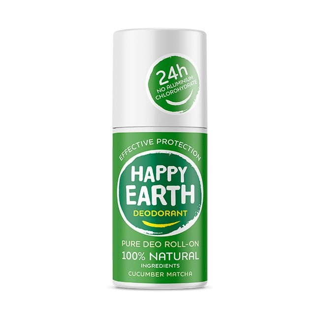 Happy Earth Happy Earth Pure deodorant roll-on cucumber matcha (75 ml)