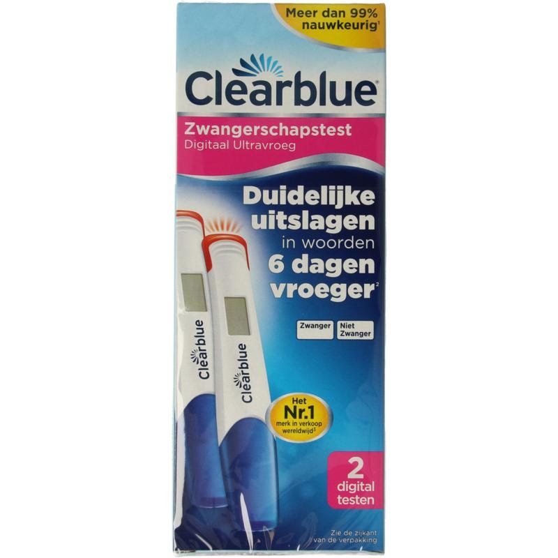 Clearblue Clearblue Zwangerschapstest digitaal ultravroeg (10 mIU/ml) (2 st)