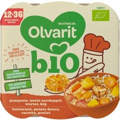 Olvarit Pompoen zoete aardappel kip 12M211 bio (230 gr)