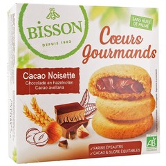 Bisson Gevulde koekjes hazelnoot choco bio (180 gr)