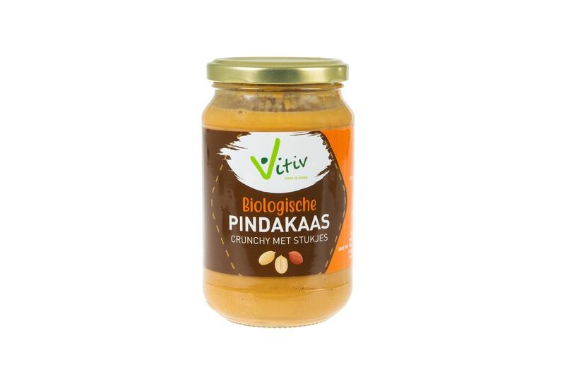 Vitiv Vitiv Pindakaas crunchy met stukjes bio (350 gr)