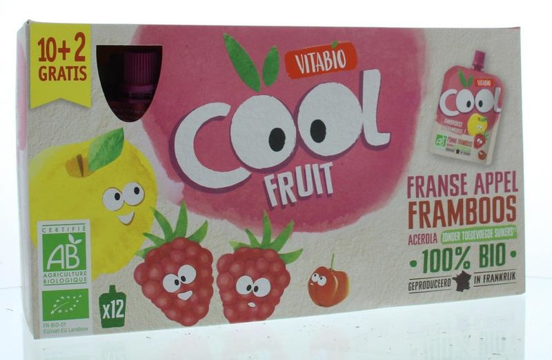 Vitabio Vitabio Coolfruit appel framboos banaan acerola 90g bio (12 st)