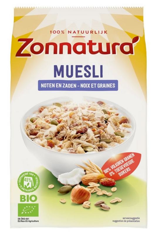 Zonnatura Zonnatura Muesli noten en zaden bio (375 gr)