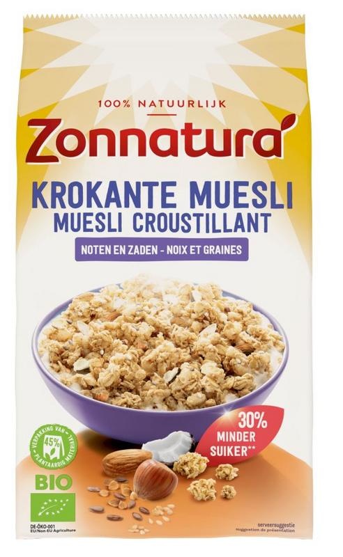 Zonnatura Zonnatura Krokante muesli noten & zaden bio (375 gr)