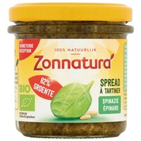 Zonnatura Zonnatura Groentespread spinazie bio (135 gr)