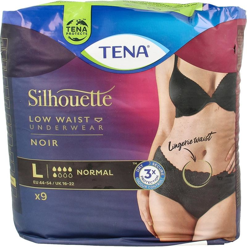 Tena Tena Silhouette normal low black maat L (9 st)