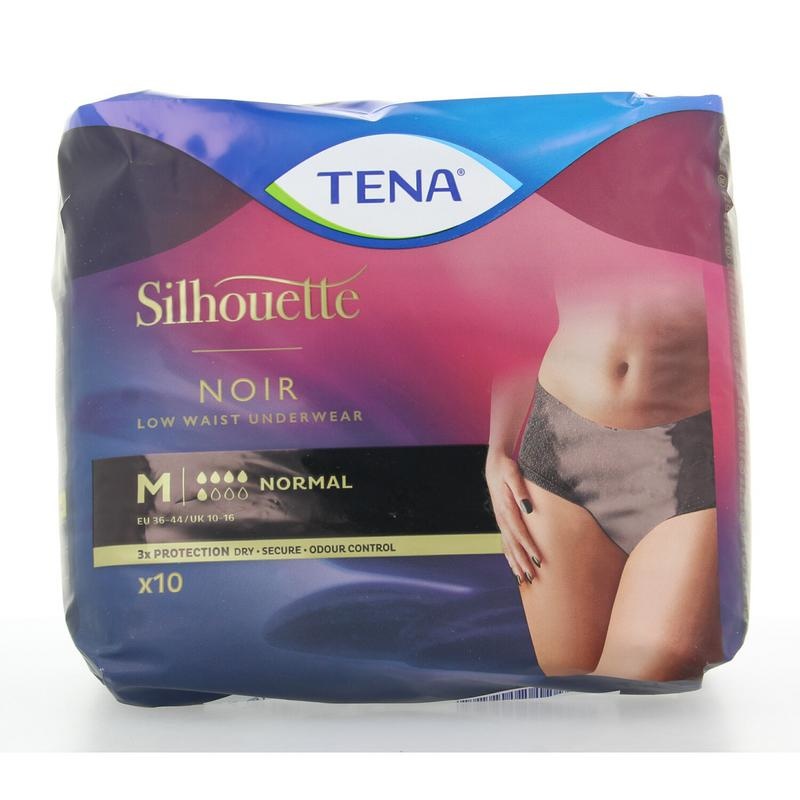 Tena Tena Silhouette normal low waist black maat M (10 st)