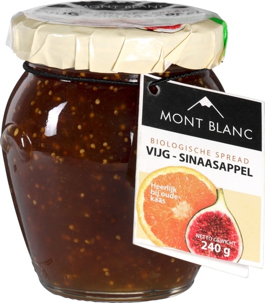 Mont Blanc Mont Blanc Vruchtenspread vijg & sinaasappel bio (240 gr)