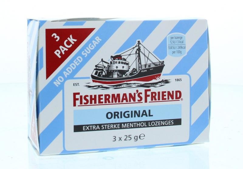 Fishermansfriend Fishermansfriend Original extra sterk suikervrij 3-pack (25 gr)